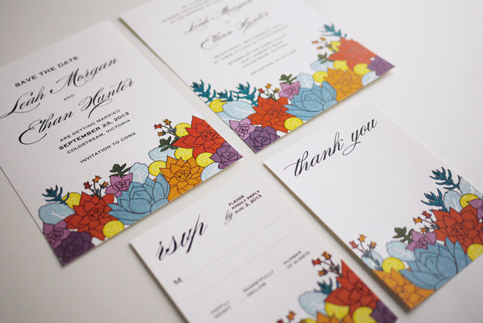 The Succulent Wedding Invitation Suite (PRINTABLE) - Set of 4