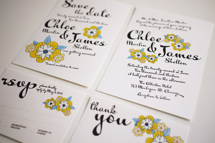 Modern bold wedding invitations